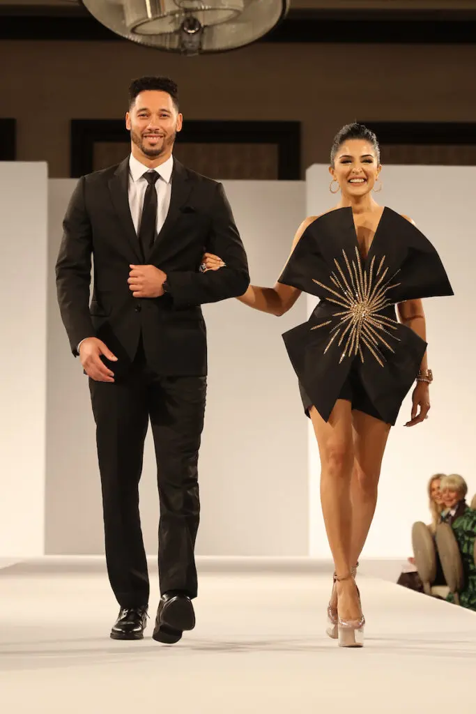 Honoree Sneha Merchant wearing Pamella Roland at the PaperCity Philanthropy in Fashion Best Dressed luncheon (Photo by Priscilla Dickson)