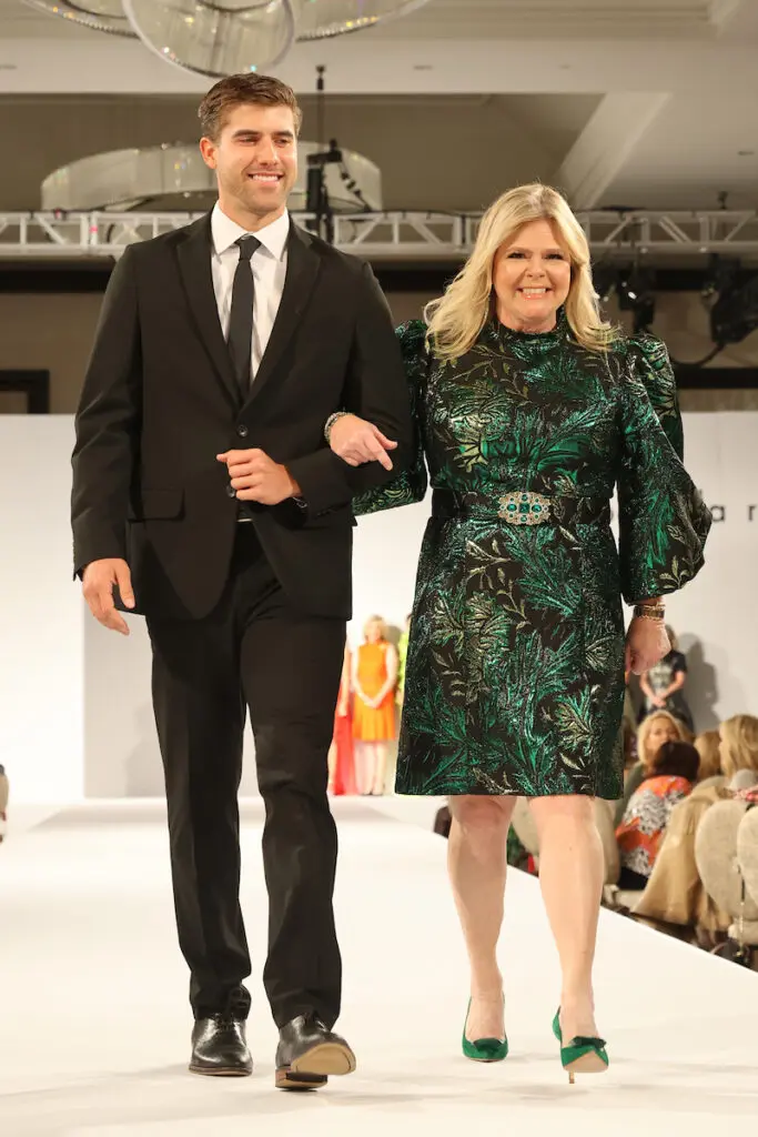 Honoree and luncheon co-chair Kelli Weinzierl wearing Andrew Gn at the PaperCity Philanthropy in Fashion Best Dressed luncheon (Photo by Priscilla Dickson)