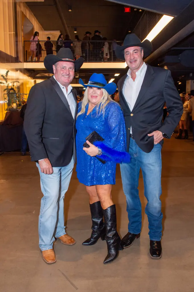 Brent Milam & Lara Bell, Keith Brenton at the Houston Cattle Baron's Ball held at Post 713 Music Hall. (Photo by Jacob Power)