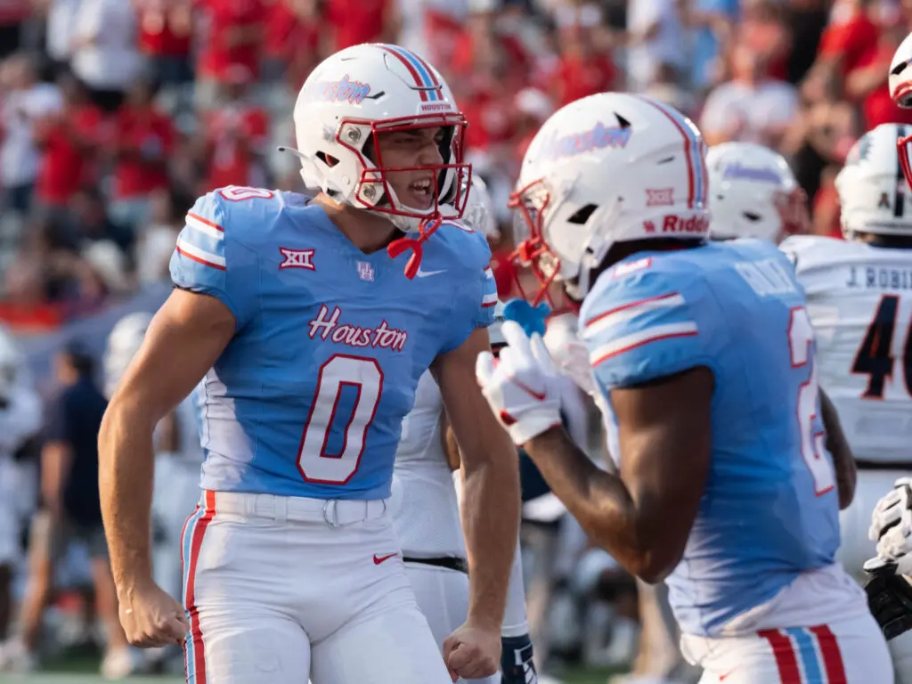 University of Houston receiver Joseph Manjack has a way of getting his teammates pumped up. (Photo by F. Carter Smith)