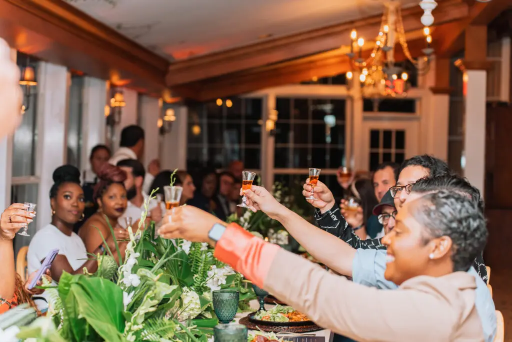 A toast to the hosts at the 'Wonders Await at La Casa Brugal' dinner at The Manor House at The Houstonian. (Photo courtesy of Brugal 1888)