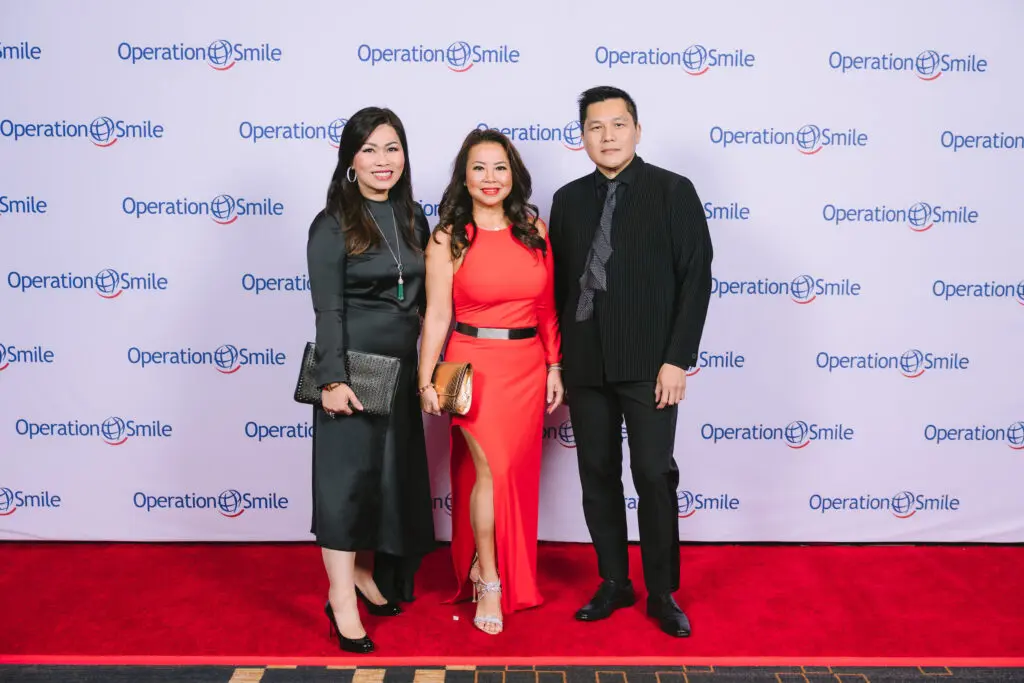 Dane Hoang, Michelle Ngo, Hiet Dinh at the Operation Smile Gala held at the Royal Sonesta Hotel. (Photo by Johnny Than)