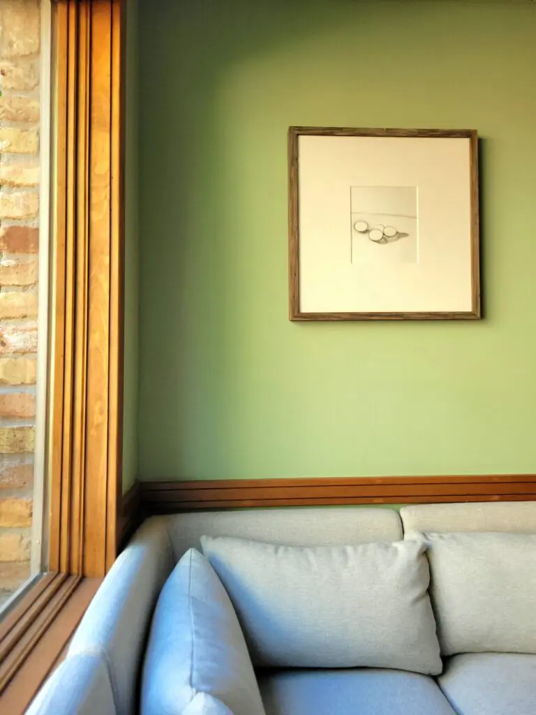 Whirlybird was the perfect verdant green for our breakfast nook.