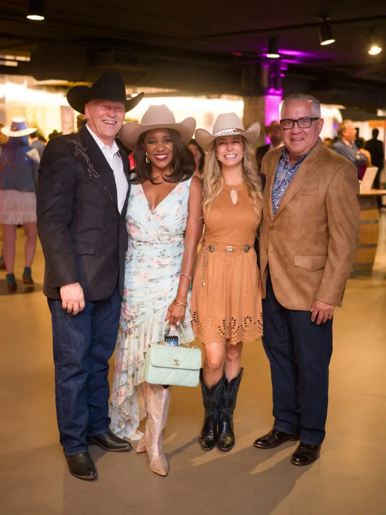 James Craig & Jacquie Baly, Paola Montoya, Gregg Reyes at the Houston Cattle Baron's Ball held at Post 713 Music Hall. (Photo by Daniel Ortiz)
