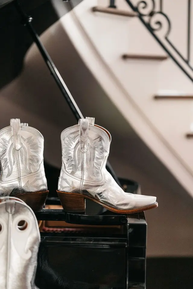 Miron Crosby's Maggie boot in metallic silver