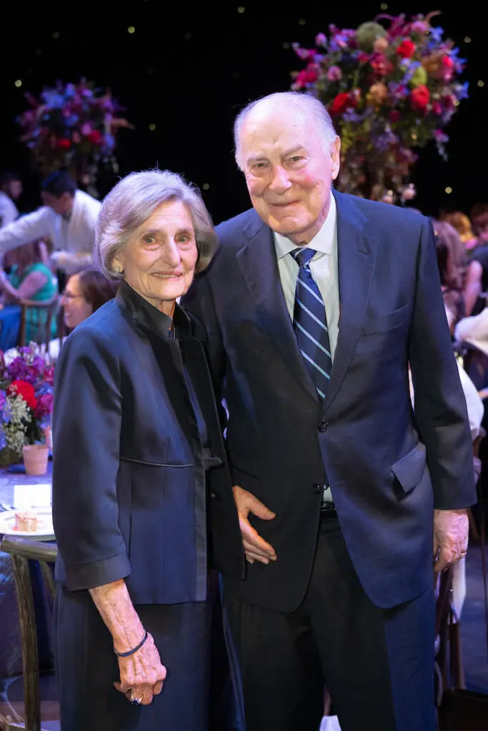 Melza & Ted Barr on stage at Wortham Theater Center for Houston Ballet's Opening Night Dinner. (Photo by Wilson Parish)
