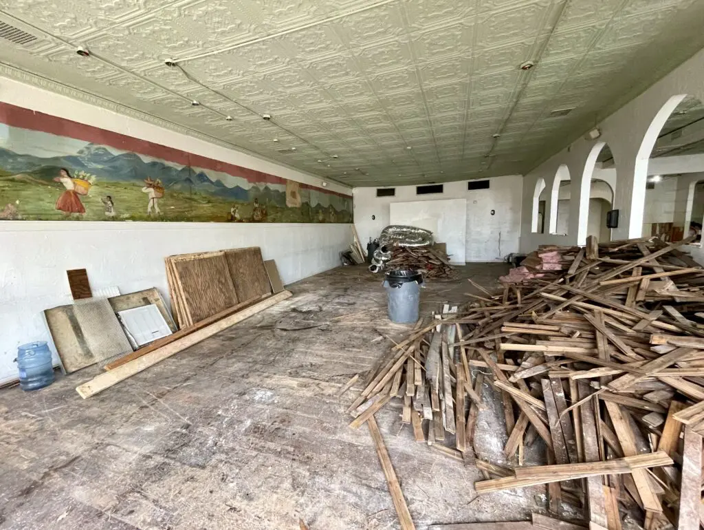 The $1 million dollar renovations are already underway along the famous Camp Bowie bricks. (Photo by Courtney Dabney)