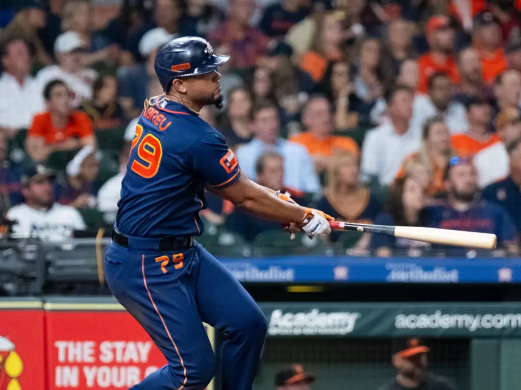 Houston Astros first baseman Jose Abreu still has some big swings in him. (Photo by F. Carter Smith)