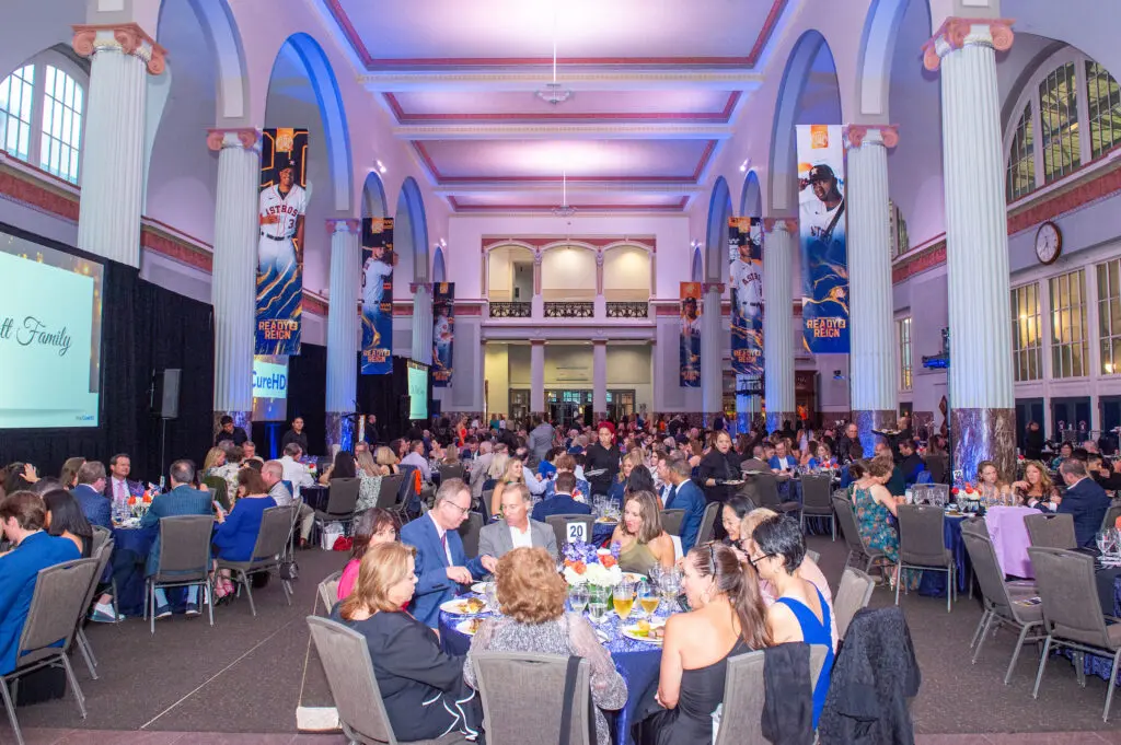 Union Station at Minute Maid Park filled with guests attending the HelpCureHD gala. (Photo by Jacob Power)