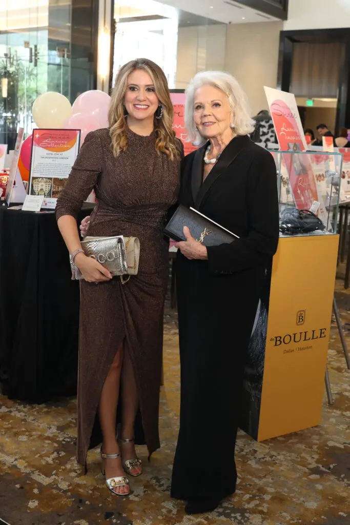 Sarah Jung, Marge Lundquist at the PetSet 'Fierce & Fabulous Soirée' at the Post Oak Hotel. (Photo by Priscilla Dickson)
