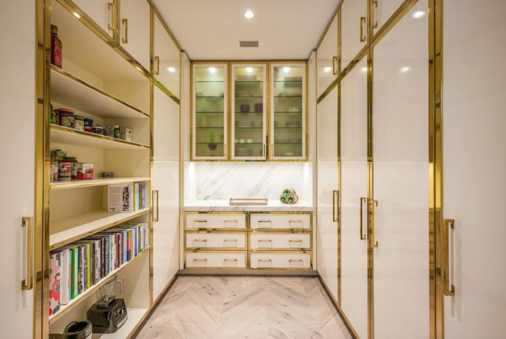 The pantry with SubZero freezer at 3630 Willowick in River Oaks. (Photo by Patrick Bertolino for Martha Turner Sotheby’s International Realty)
