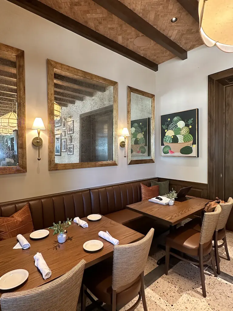 Banquette seating in the Mr. C Room is new to the Carrabba's on Kirby. (Photo by Shelby Hodge)