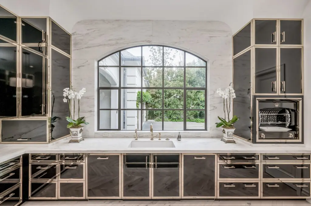 The sophisticated chef's kitchen at 3630 Willowick was designed and installed by St. Charles New York. (Photo by Patrick Bertolino for Martha Turner Sotheby’s International Realty)