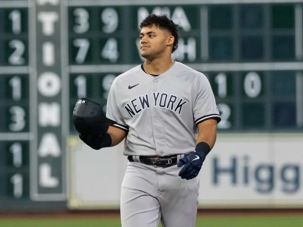 New York Yankees super rookie Jasson Dominguez is already something of a matinee idol.(Photo by F. Carter Smith)