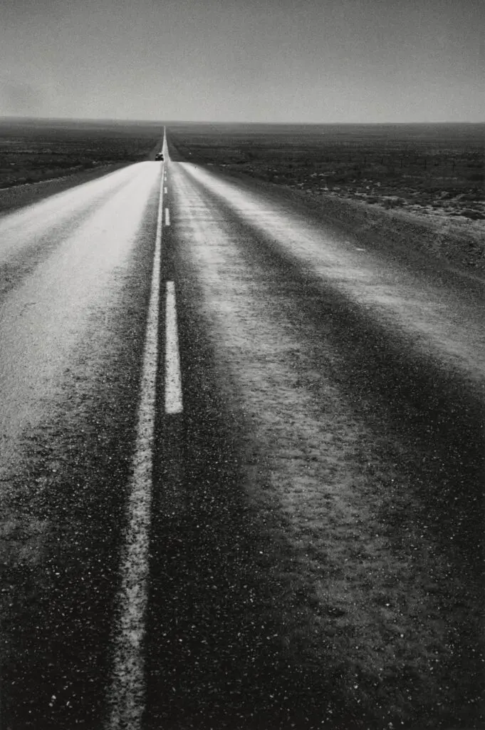 Robert Frank's "U.S. 285, New Mexico," 1955, at the Museum of Fine Arts, Houston (Collection Museum of Fine Arts, Houston, museum purchase funded by Jerry E. and Nannette Finger. © The June Leaf and Robert Frank Foundation.)