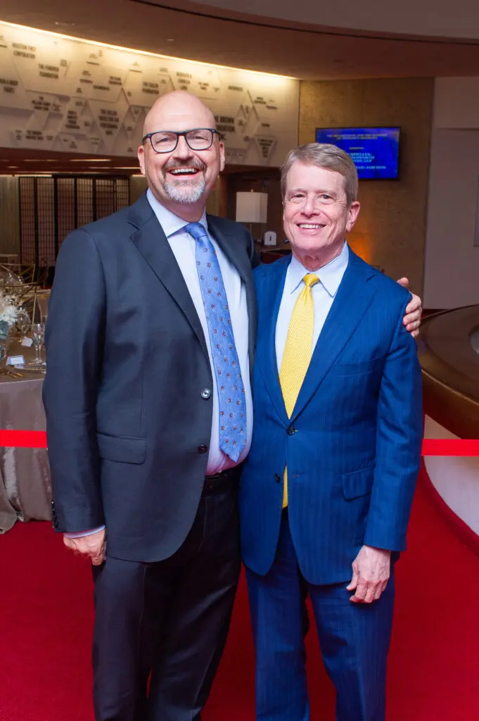 Rob Melrose, Dean Gladden at the Alley Theatre Award for Lifetime Achievement dinner.
