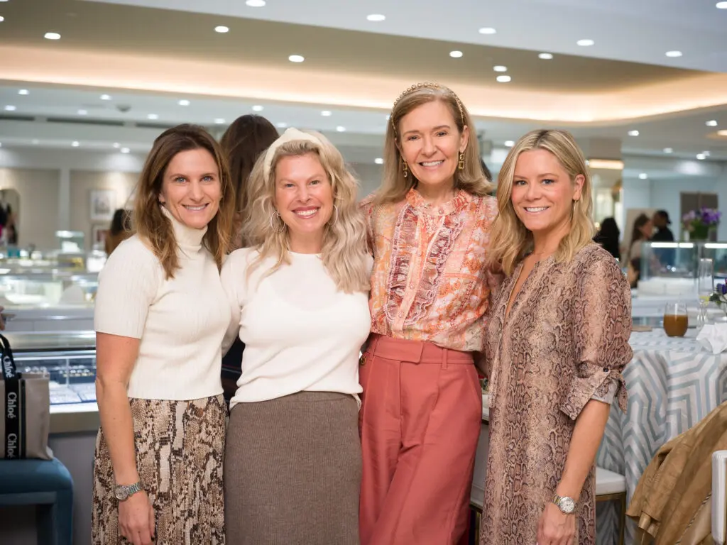 Amira Staller, Cathy Zach, Katy Brass, Monica Bickers at Zadok Jewelers 'Leading Women' champagne brunch and program. (Photo by Daniel Ortiz)