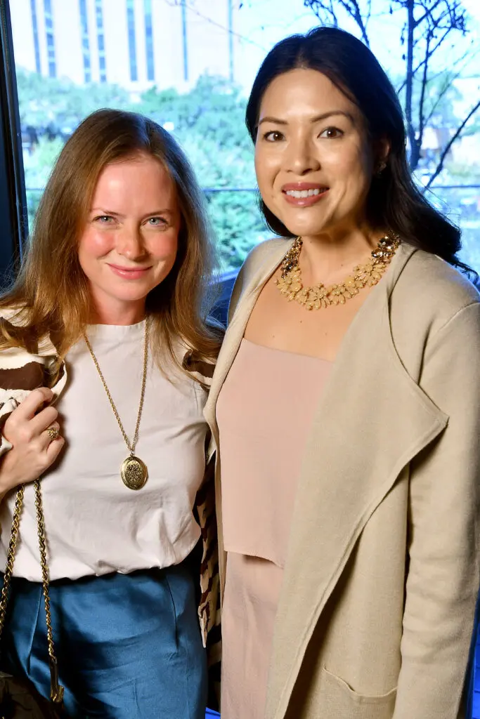 Anne Lee Phillips, Nancy Bihlmaier at Nobu for The Galleria & PaperCity Luxe Luncheon saluting Santa's Elves.