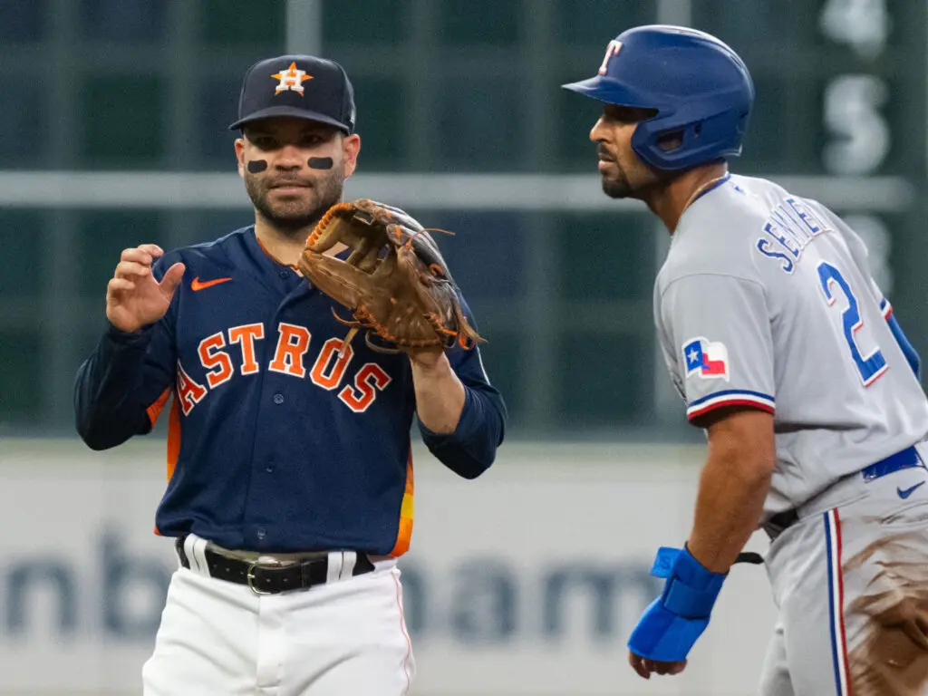 Jose Altuve and Marcus Semien are key figures in this supercharged Astros v. Rangers American League Championship Series. (Photo by F. Carter Smith)