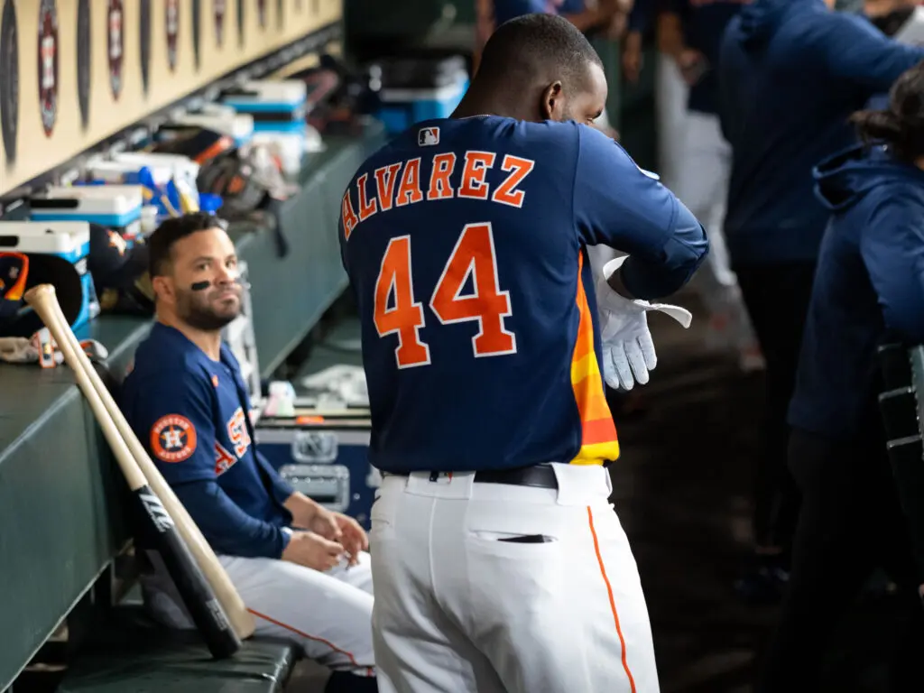 Houston Astros superstar Yordan Alvarez is an opposing figure. (Photo by F. Carter Smith)