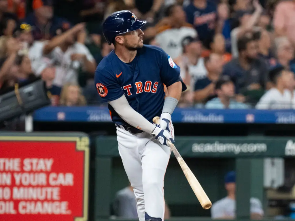 Houston Astros outfielder Kyle Tucker has a potent bat. Most of the time. (Photo by F. Carter Smith)
