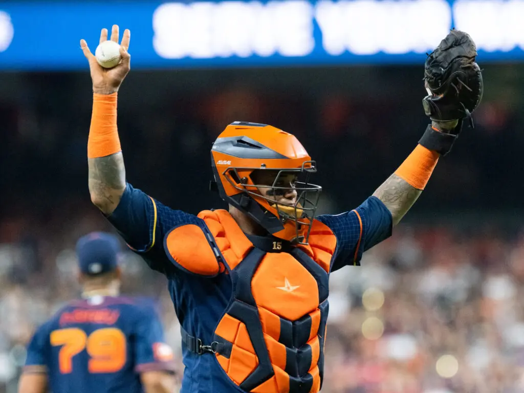 Astros catcher Martin Maldonado makes a huge impact on these playoff games. (Photo by F. Carter Smith)
