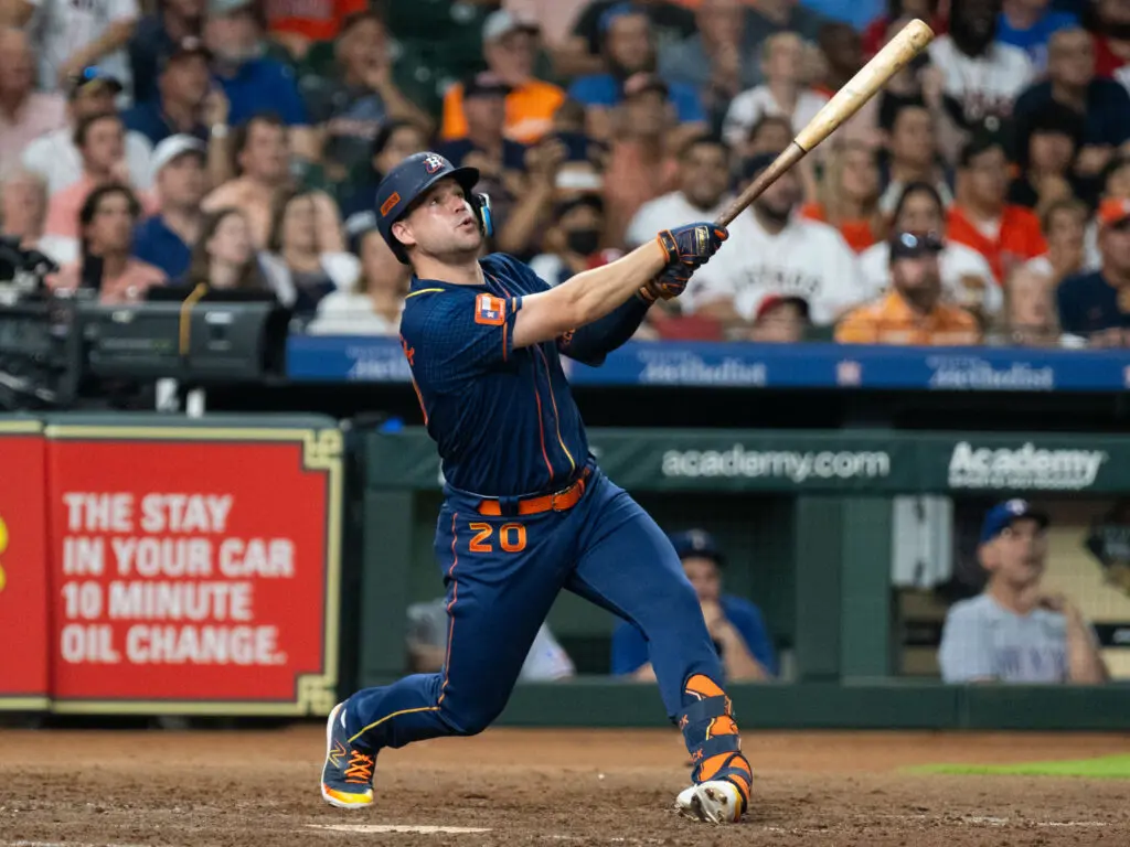 Houston Astros outfielder Chas McCormick has produced some very big swings this season. (Photo by F. Carter Smith)