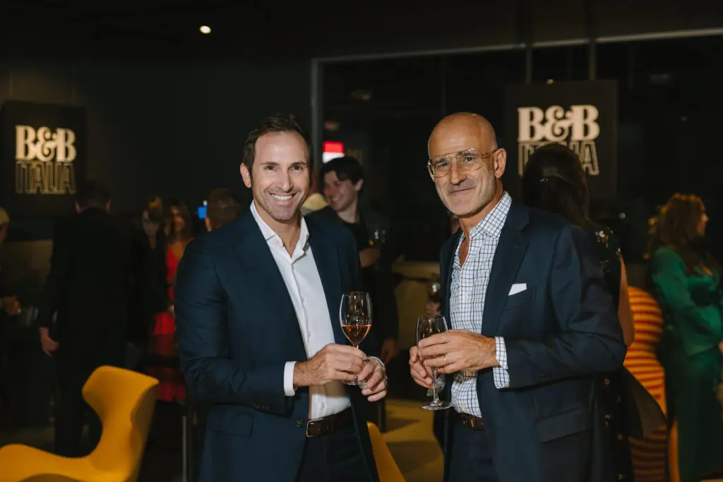 Giacomo Rossi and Angelo Antenucci  at BeDESIGN's 10th anniversary celebrating the grand opening of the final phase of the 20,000 square foot showroom. (Photo by Johnny Than)