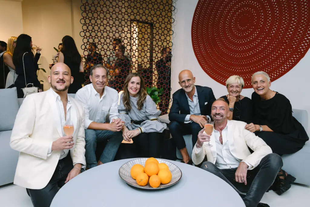 Jean Paul Pierre, Ivan & Marcela Astralaga, Angelo Antenucci, Piera Rimoldi, Antonella Cremonesi, Piergiorgio Pignatelli at BeDESIGN's 10th anniversary celebrating the grand opening of the final phase of the 20,000 square foot showroom. (Photo by Johnny Than)