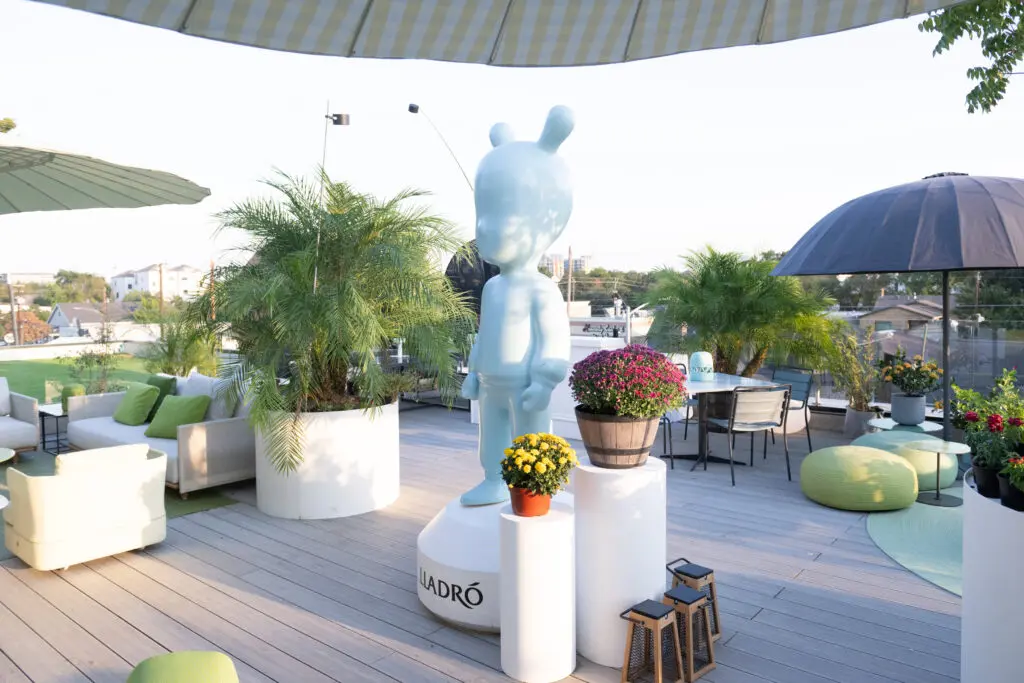 Rooftop decor at BeDESIGN's 10th anniversary celebrating the grand opening of the final phase of the 20,000 square foot showroom. (Photo by Wilson Parish)