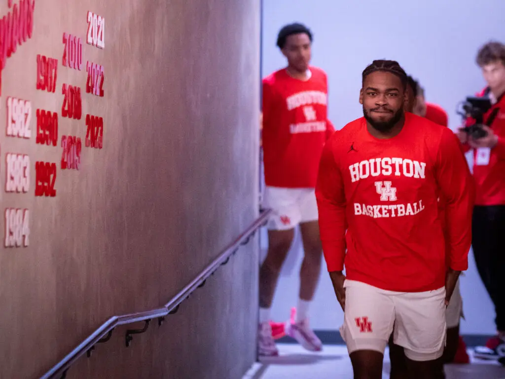 UH point guard Jamal Shead is the driver of a national championship contender. (Photo by F. Carter Smith)