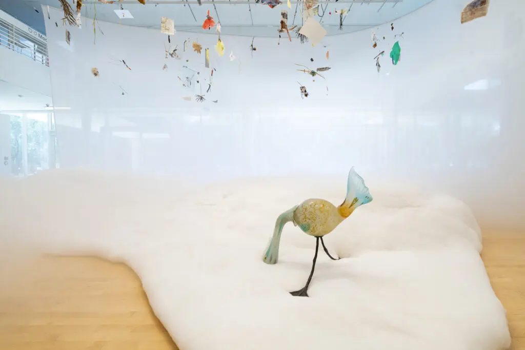 An enchanting vignette from Laure Prouvost's "Above Front Tears Nest in South," Moody Center for the Arts at Rice University. (Photo by Anthony Rathbun)