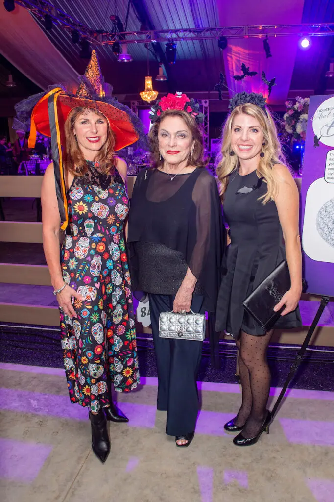 Cynthia Wolff, Beth Wolff, Brittany Clark at the Houston SPCA Howl-O-Ween Ball (Photo by Jacob Power)