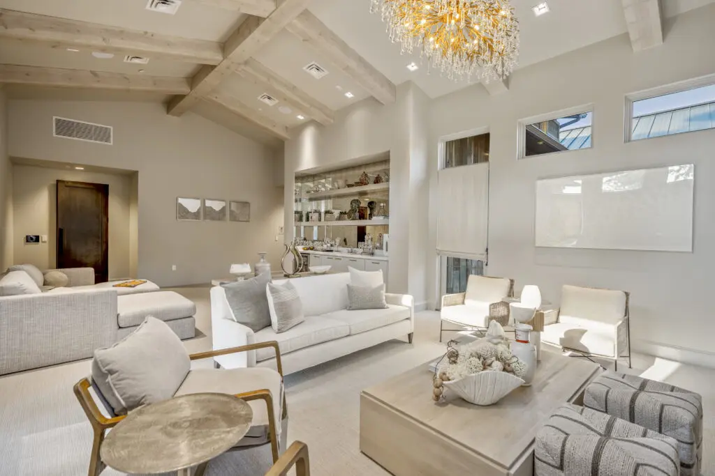 The sophisticated women's lounge at The Sanctuary spa at Bluejack National. (Photo by Bluejack National)