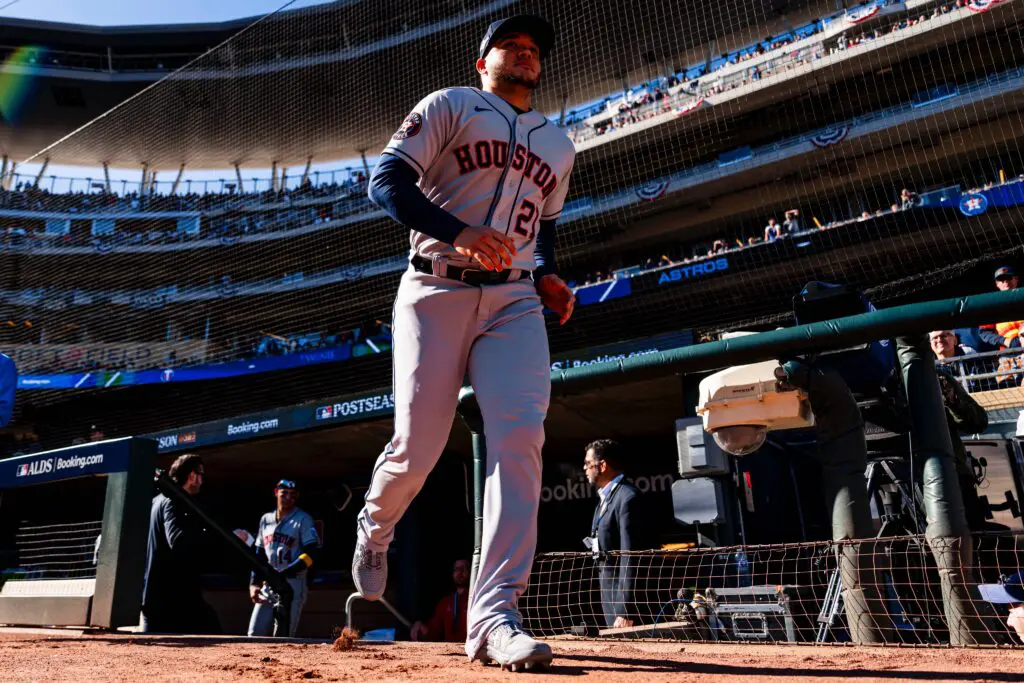 Yainer Diaz made his first playoff start for the Houston Astros. (@HoustonAstros)