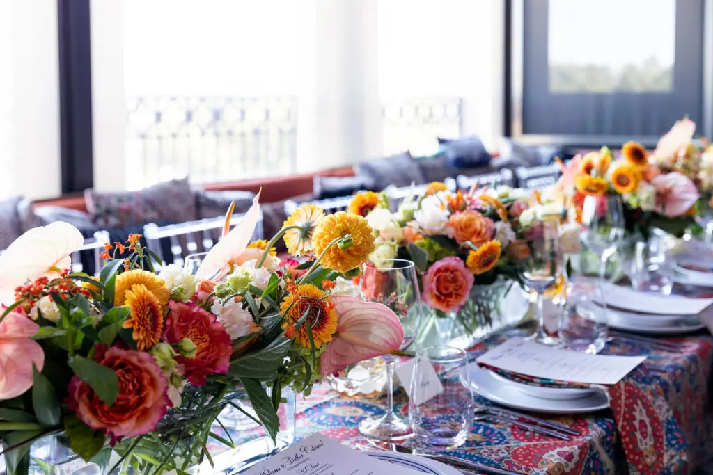Fall-ish florals make the perfect centerpiece (Photo by Kaitlin Saragusa)