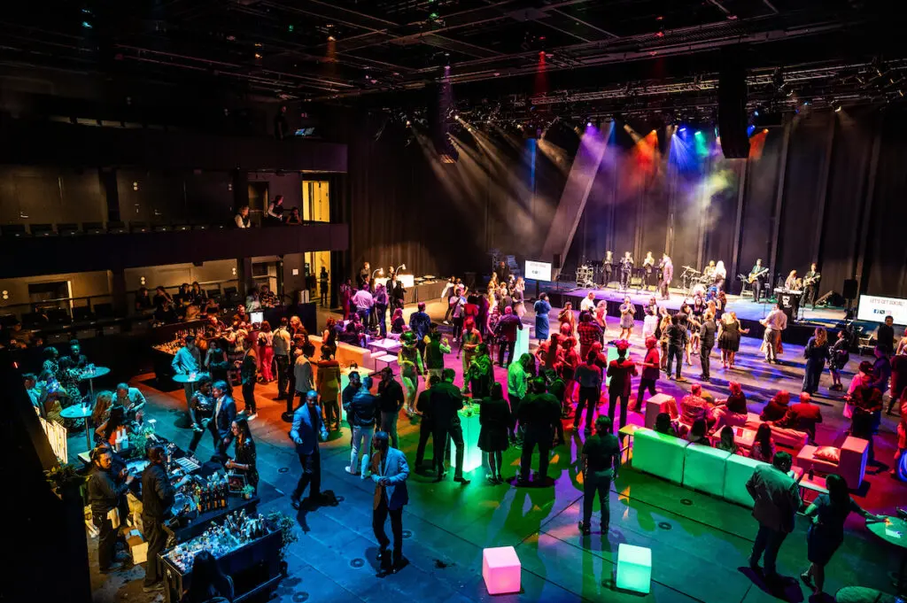 Guests enjoying Manhattan Band in Potter Rose Performance Hall
