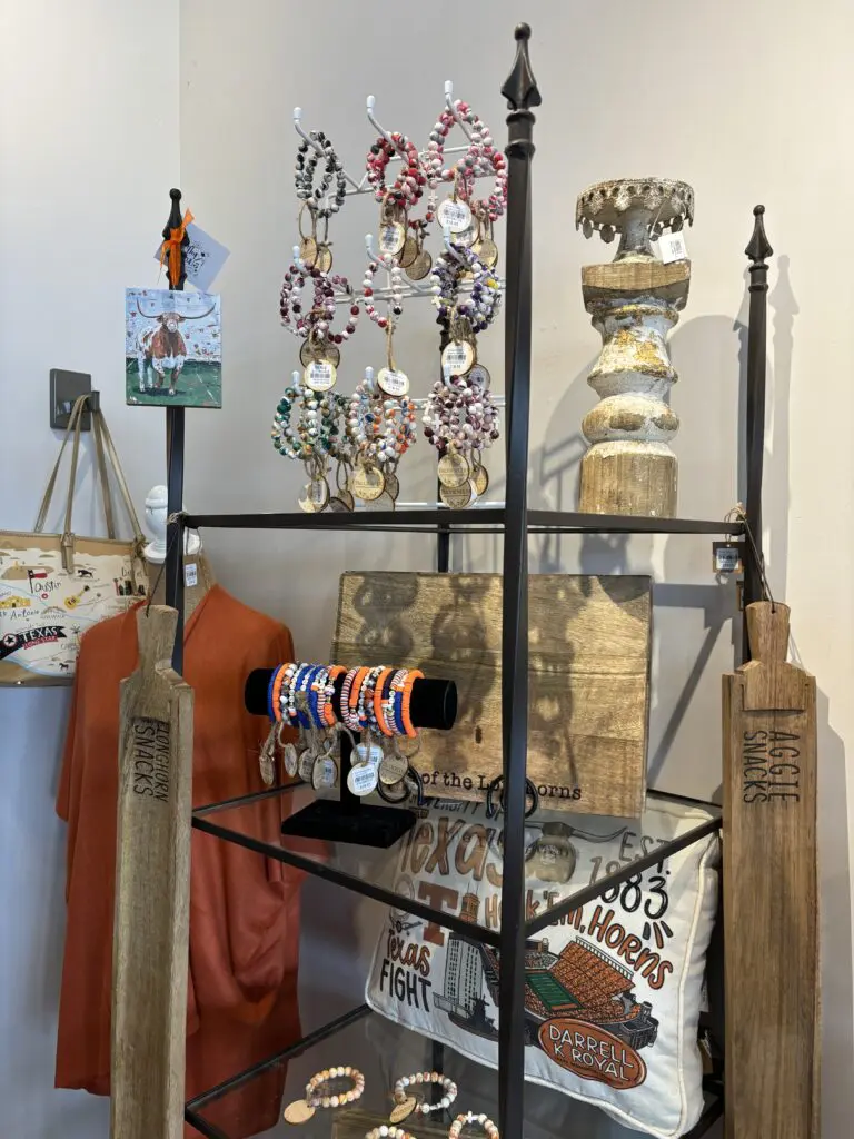 Jewelry made by Brookwood citizens is featured at the shop. (Photo by Laura Landsbaum)