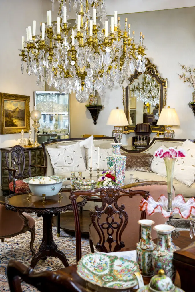Mixing contemporary designer furniture with fine antiques (Photo by Jenny Antill Clifton)