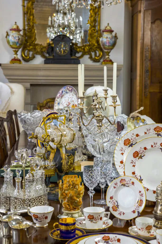 A typical selection of fine china, crystal, and sterling (Photo by Jenny Antill Clifton)