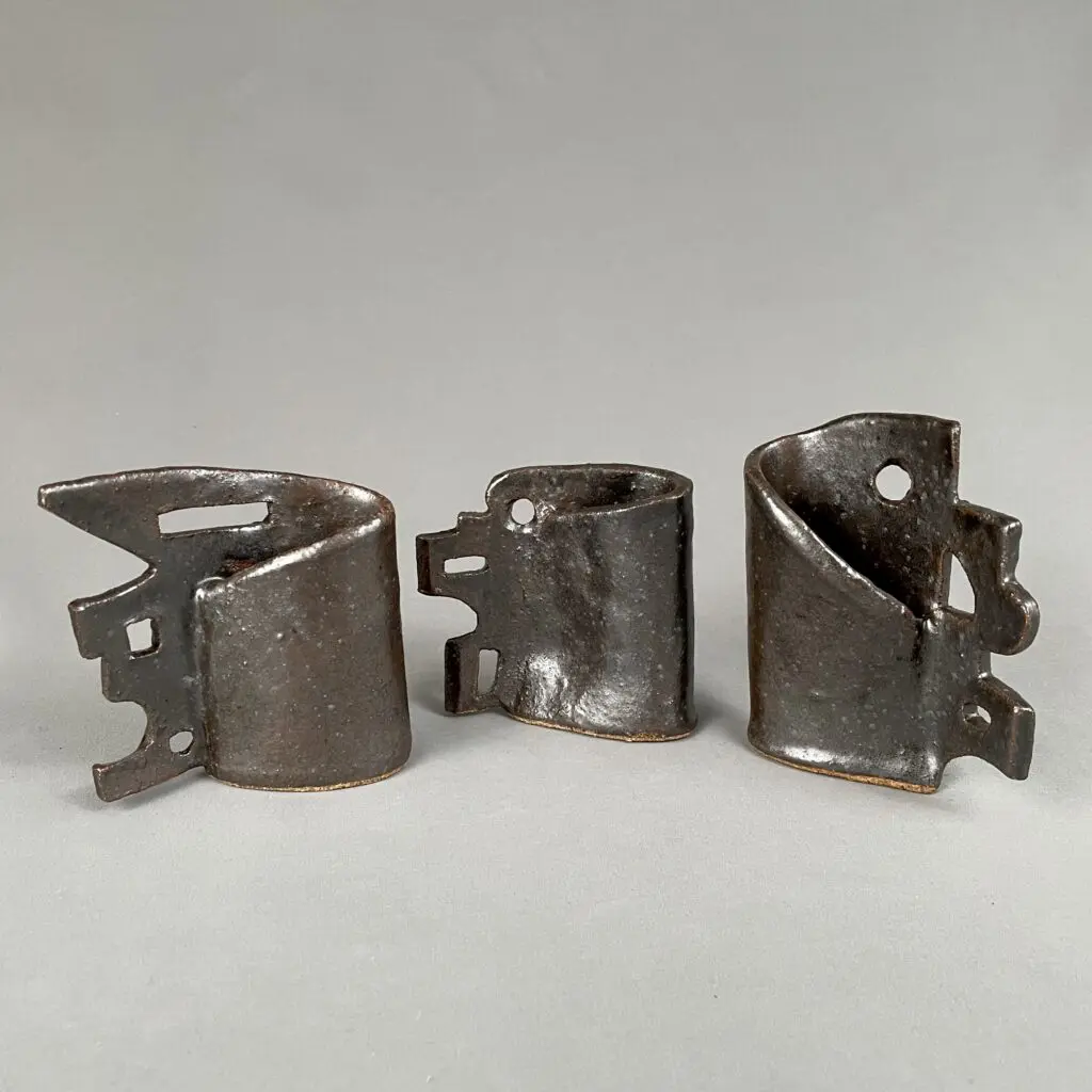 Judy Adams's "Modern Bud Vases," 2023. (Courtesy Foelber Pottery Gallery and Studios)