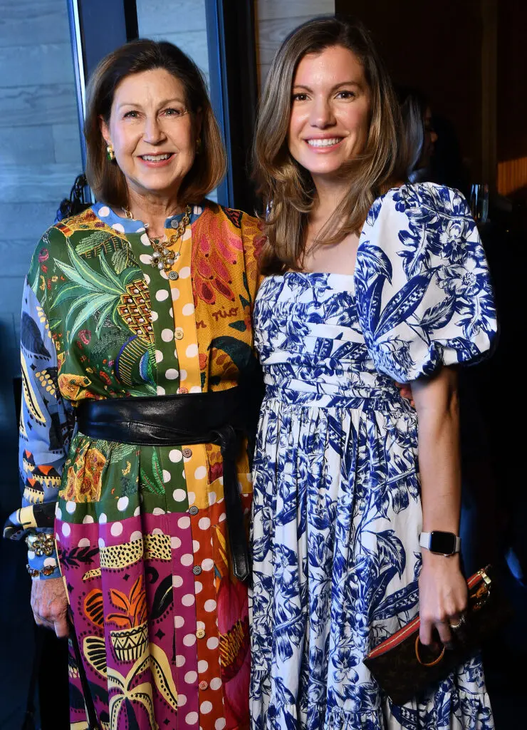 Janet McCloskey, Katie Anderson at Nobu for The Galleria & PaperCity Luxe Luncheon saluting Santa's Elves.