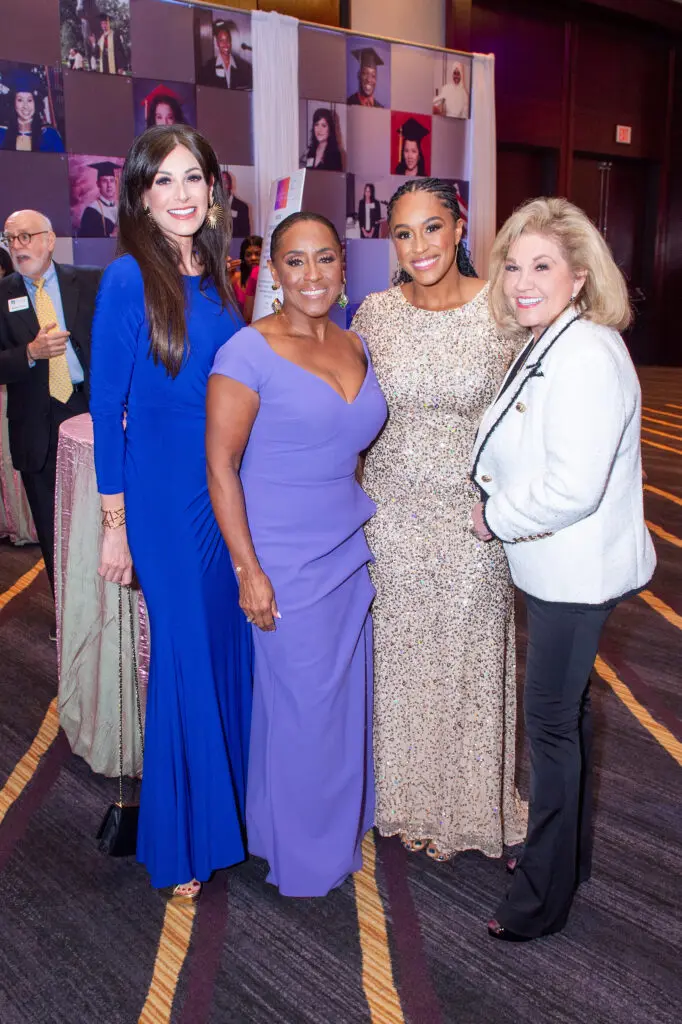 Jody Merritt, Linda Lorelle, Lindsey Gregory, Edna Meyer Nelson at the Linda Lorelle Scholarship Fund 'Paying It Forward' gala. (Photo by Jacob Power)