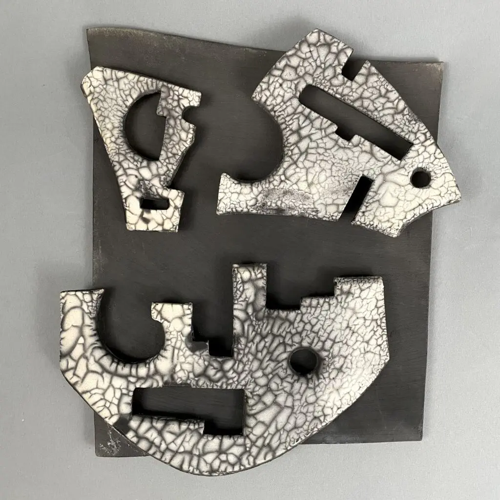 A neutral-colored artwork from Judy Adams's "Sign. Language" series, 2023. (Courtesy Foelber Gallery and Studios)