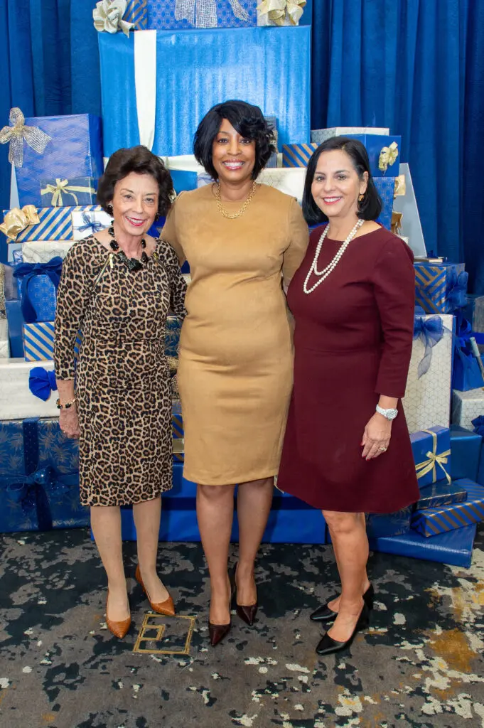 Kathy Goossen, Trenette Allen, Frances Howard at the Barbara Bush Houston Literacy Foundation Power of Literacy Luncheon. (Photo by Jacob Power)