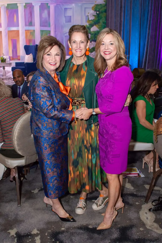 Lisa Jake, Stephanie Tsuru, Julie Baker Finck at the Barbara Bush Houston Literacy Foundation Power of Literacy Luncheon. (Photo by Jacob Power)
