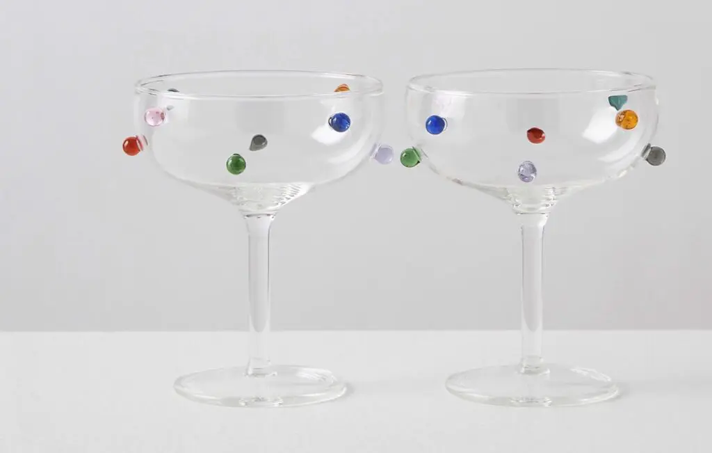 Shop at MARKET for this set of playful champagne coupes by Maison Balzac is fit for any celebration. 