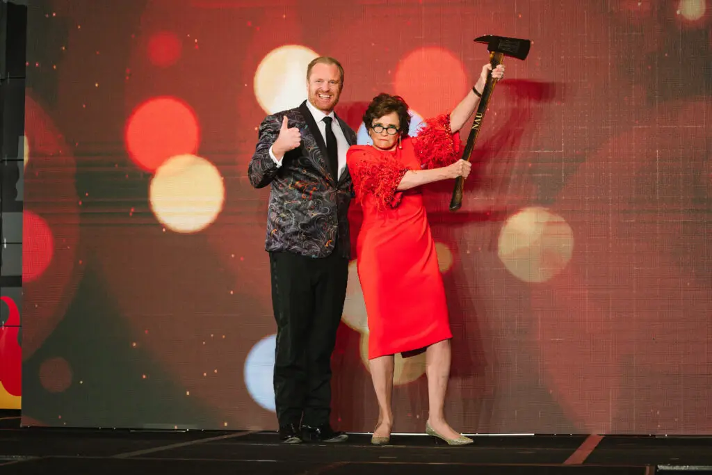Marty Lancton, Bobbie Nau at the 'Red Hot Gala' benefitting the Houston Firefighters Foundation. (Photo by Michelle Watson)