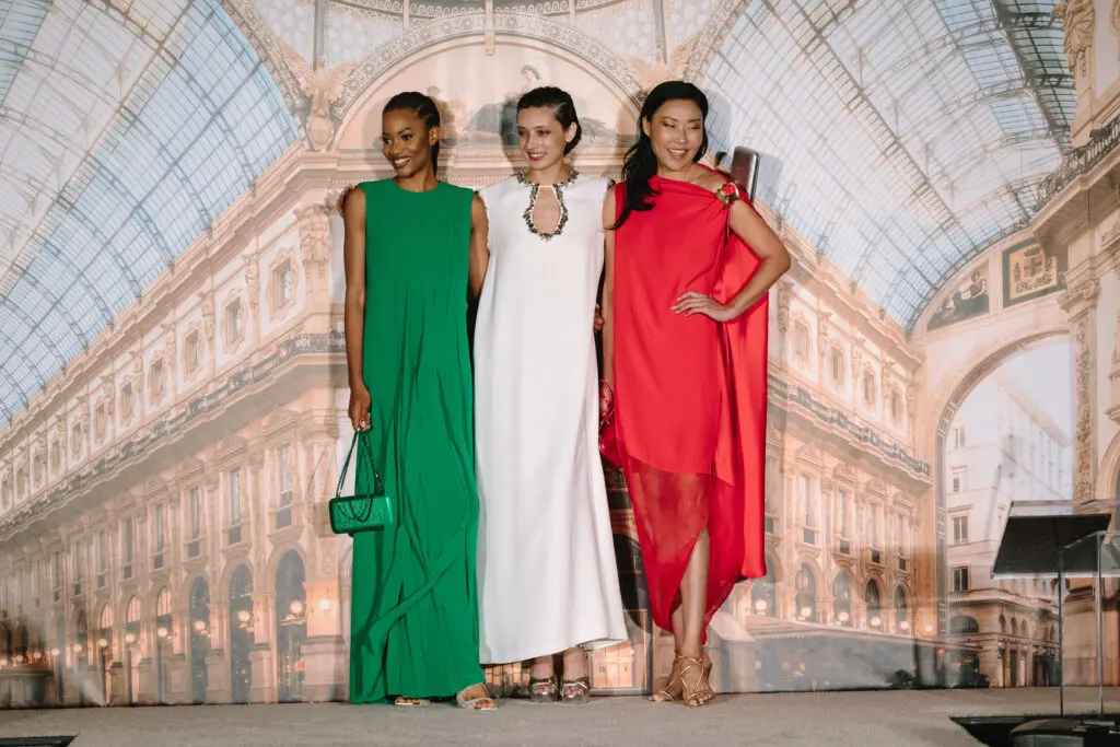 Neiman Marcus models invoke the Italian flag  at the Houston Italian Cultural and Community Center Fall Luncheon. (Photo by Johnny Than)