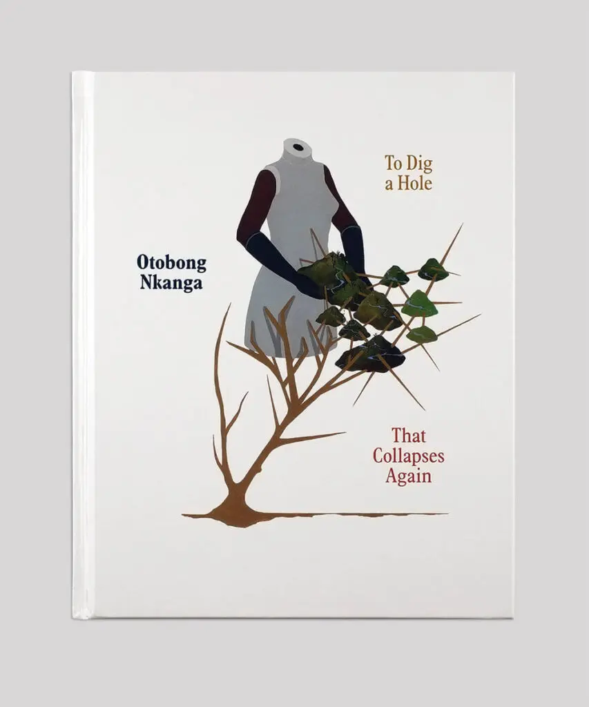 Frequent Otobong Nkanga collaborator Omar Kholeif, director of collections and senior curator at Sharjah Art Foundation, authored this book "Otobong Nkanga: To Dig a Hole That Collapses Again," which also includes an in-depth essay written by scholar and writer Teju Cole. Published in 2018 by Prestel, the book also features writings and artworks created by artist Otobong Nkanga.